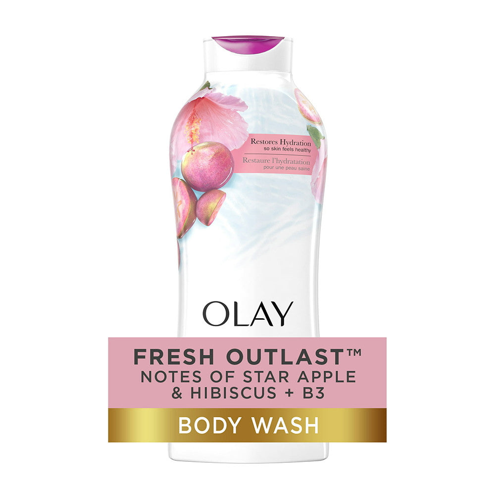 Olay Fresh Outlast Body Wash, Star Apple & Hibiscus, 22 Oz